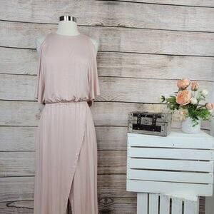 NWT‎ Splendid Cold Shoulder Wrap Dress Tan Beige Size Medium